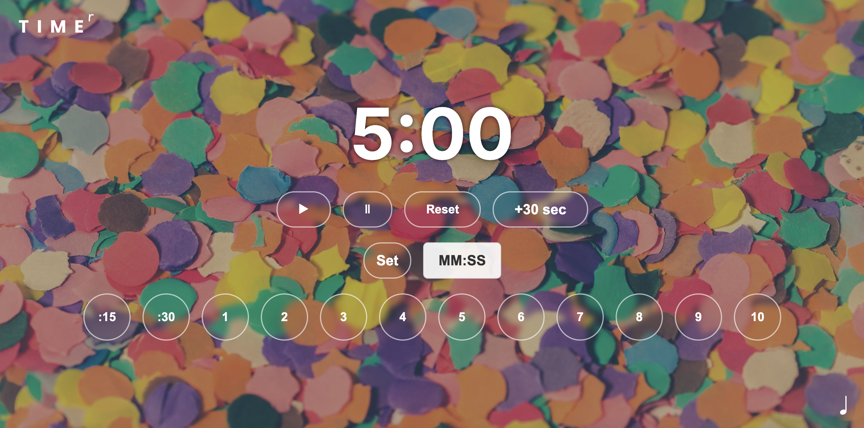 Colorful Confetti Dots Timer