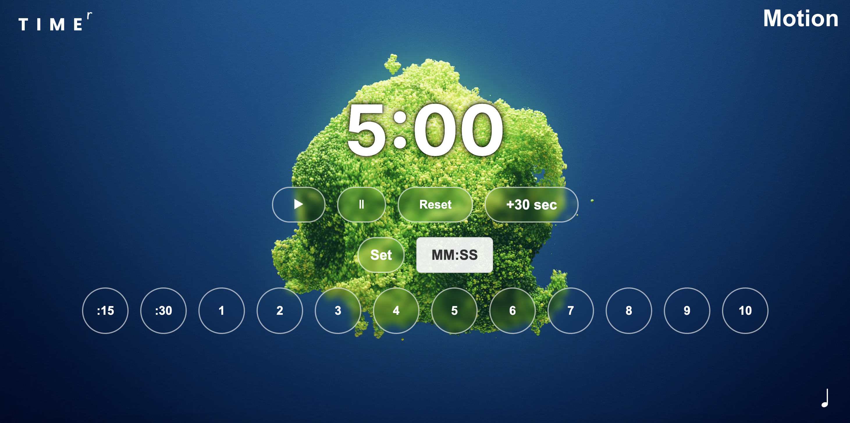 Green Thing Motion Timer