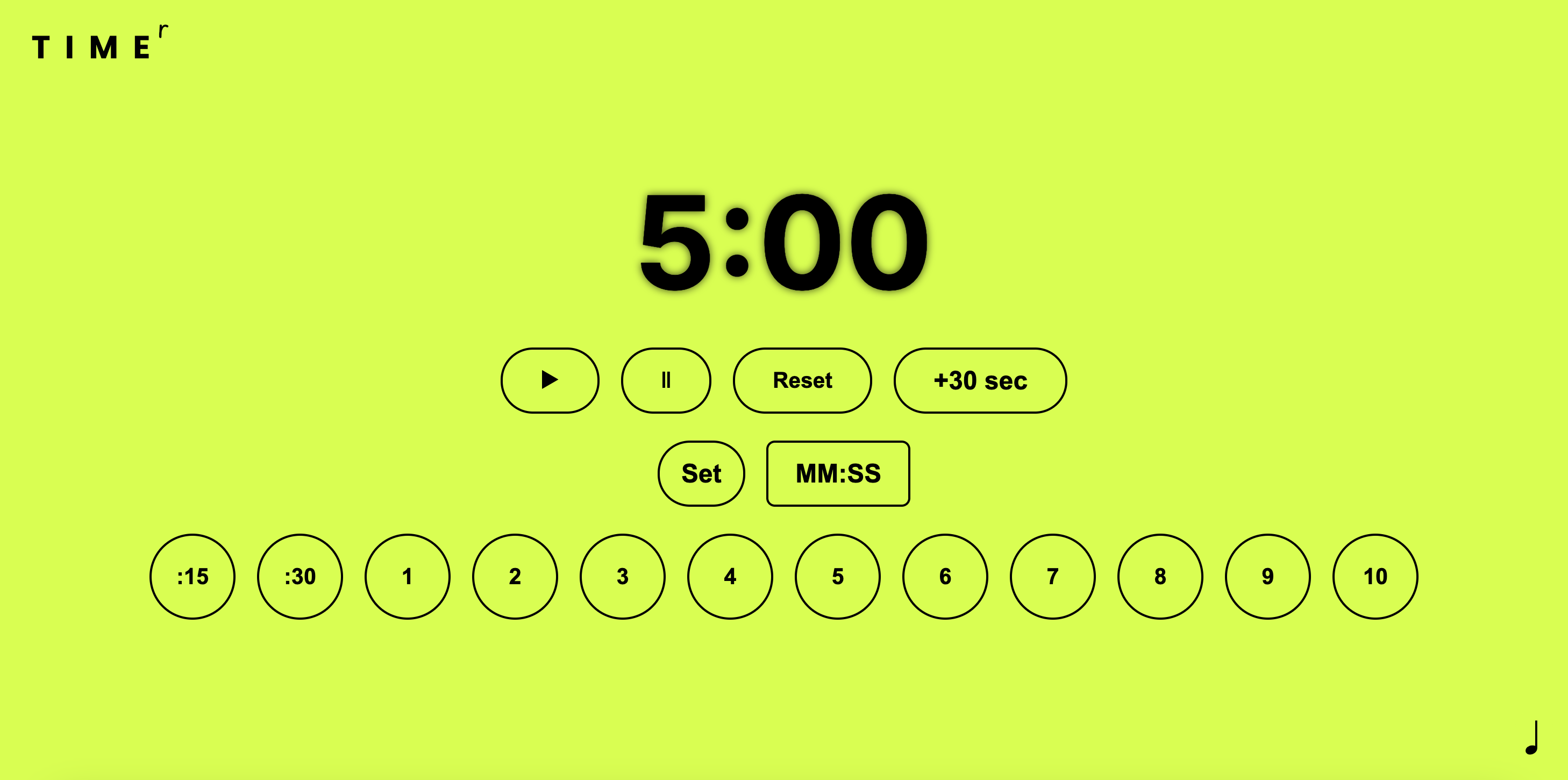 Neon Yellow Timer